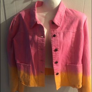Jean jacket pink and orange